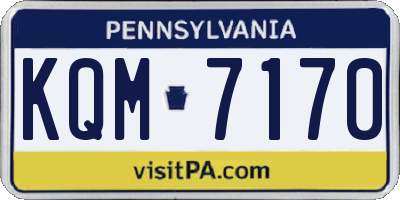 PA license plate KQM7170