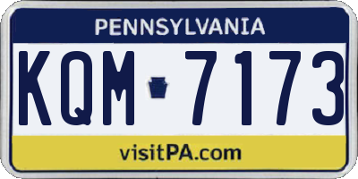 PA license plate KQM7173