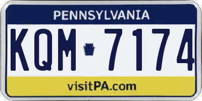 PA license plate KQM7174