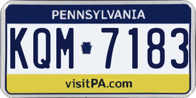 PA license plate KQM7183