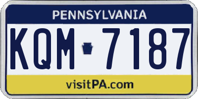 PA license plate KQM7187