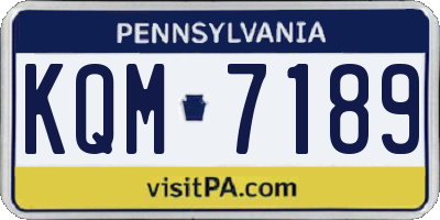 PA license plate KQM7189
