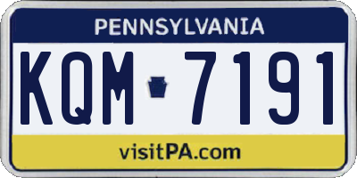 PA license plate KQM7191