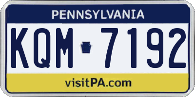 PA license plate KQM7192