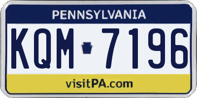 PA license plate KQM7196