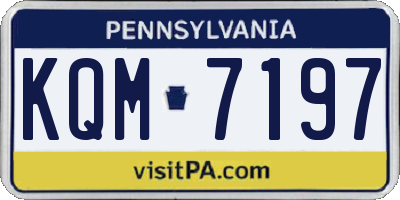 PA license plate KQM7197