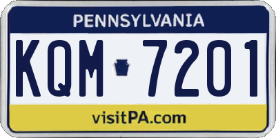 PA license plate KQM7201