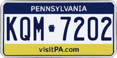 PA license plate KQM7202