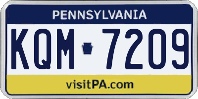 PA license plate KQM7209
