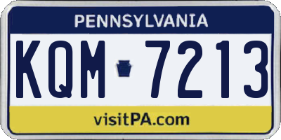 PA license plate KQM7213