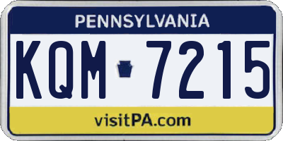 PA license plate KQM7215
