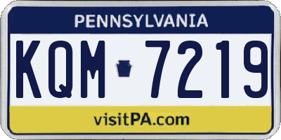 PA license plate KQM7219