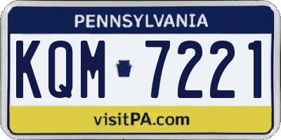 PA license plate KQM7221