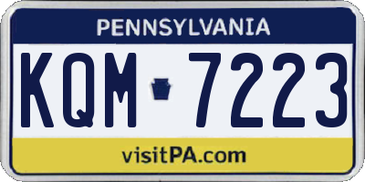 PA license plate KQM7223