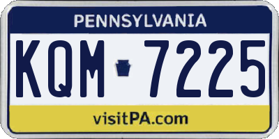 PA license plate KQM7225