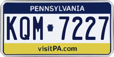 PA license plate KQM7227