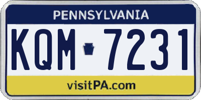 PA license plate KQM7231