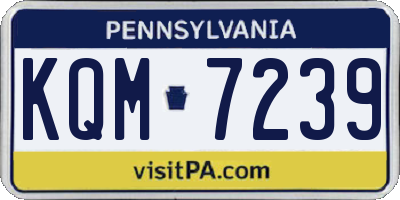 PA license plate KQM7239