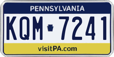 PA license plate KQM7241