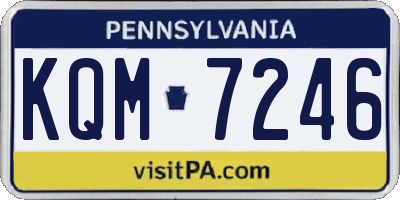 PA license plate KQM7246