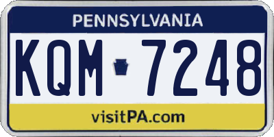 PA license plate KQM7248