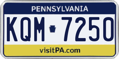 PA license plate KQM7250