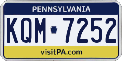PA license plate KQM7252