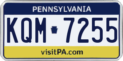 PA license plate KQM7255