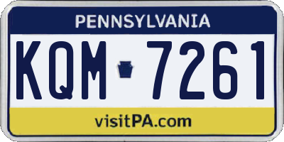 PA license plate KQM7261