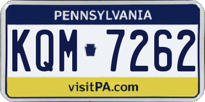 PA license plate KQM7262