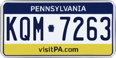 PA license plate KQM7263