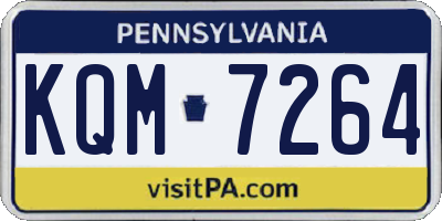 PA license plate KQM7264