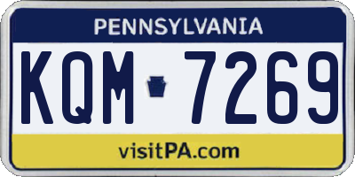 PA license plate KQM7269