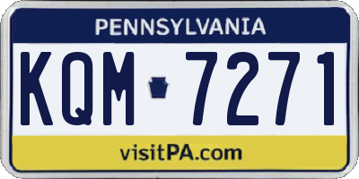 PA license plate KQM7271