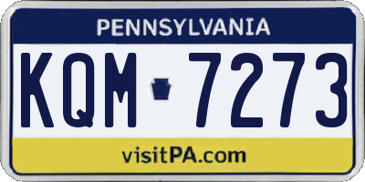 PA license plate KQM7273