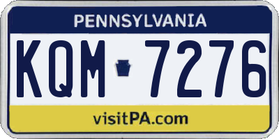 PA license plate KQM7276