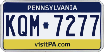 PA license plate KQM7277