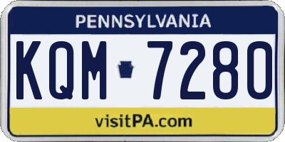 PA license plate KQM7280