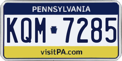 PA license plate KQM7285