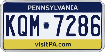 PA license plate KQM7286
