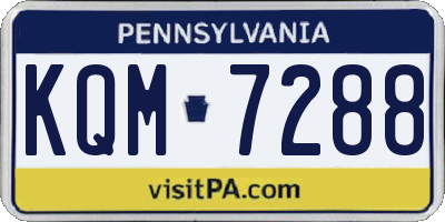PA license plate KQM7288