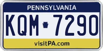 PA license plate KQM7290