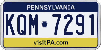 PA license plate KQM7291
