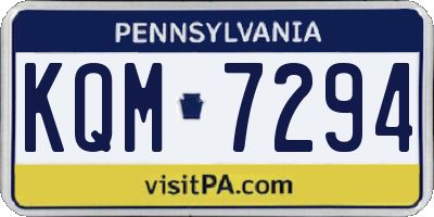 PA license plate KQM7294