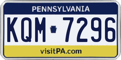 PA license plate KQM7296