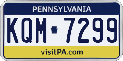 PA license plate KQM7299