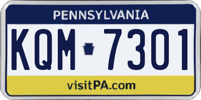 PA license plate KQM7301