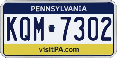 PA license plate KQM7302