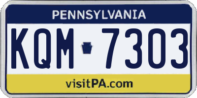 PA license plate KQM7303