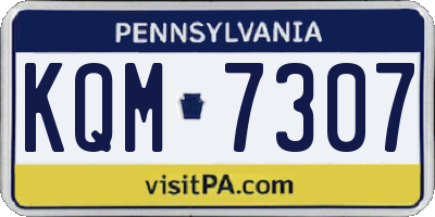 PA license plate KQM7307